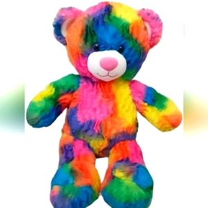 Build A Bear Rainbow Tye Dye Bear plush sparkly